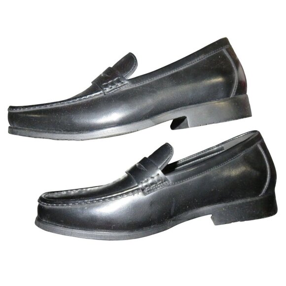 Collexion Italy Black Italian Leather Dress Loafers shoes Size 40 or US 9 main image 4